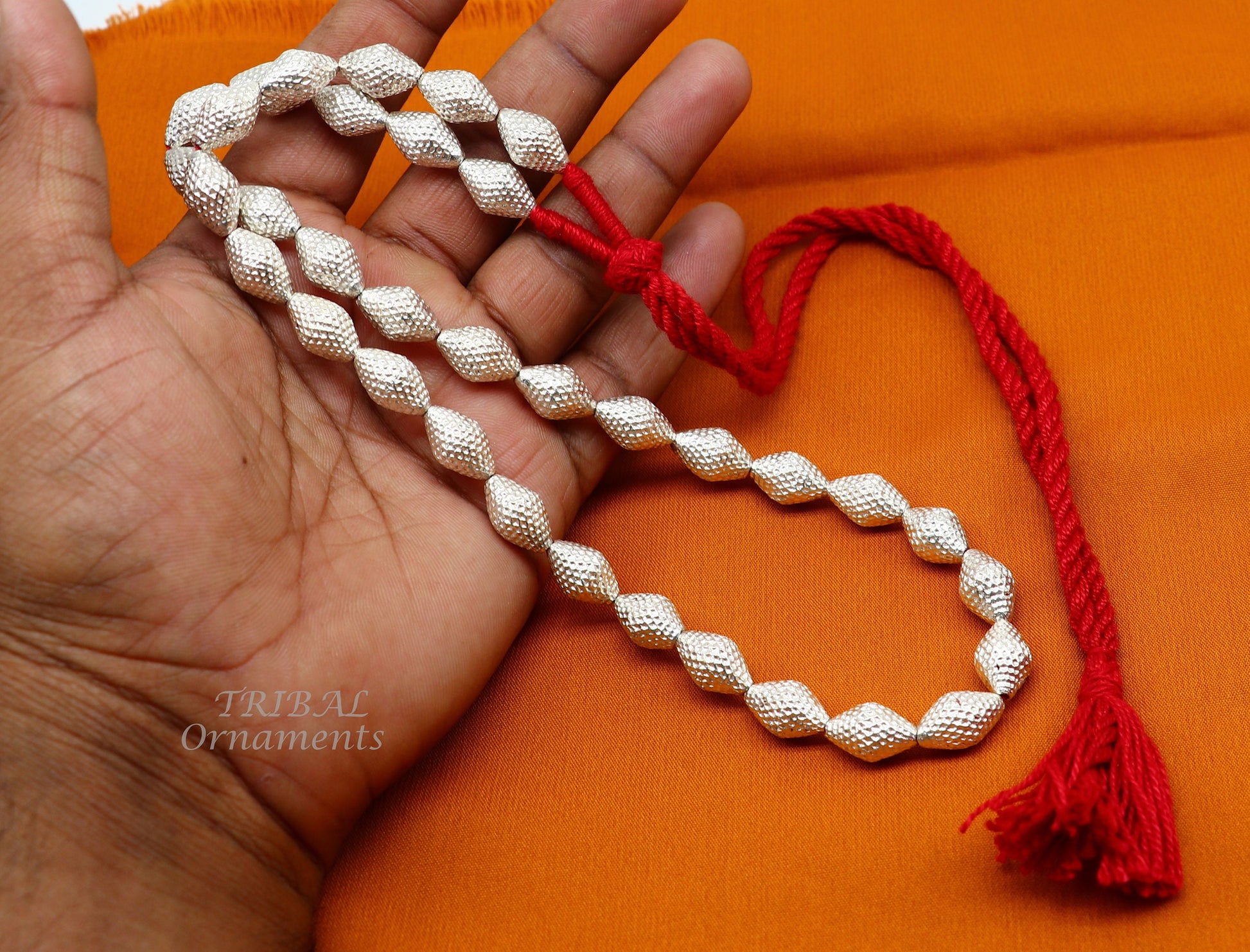 Traditional design handmade sterling silver beads necklace adjustable chain fabulous tribal necklace belly dance ethnic jewelry set494 - TRIBAL ORNAMENTS