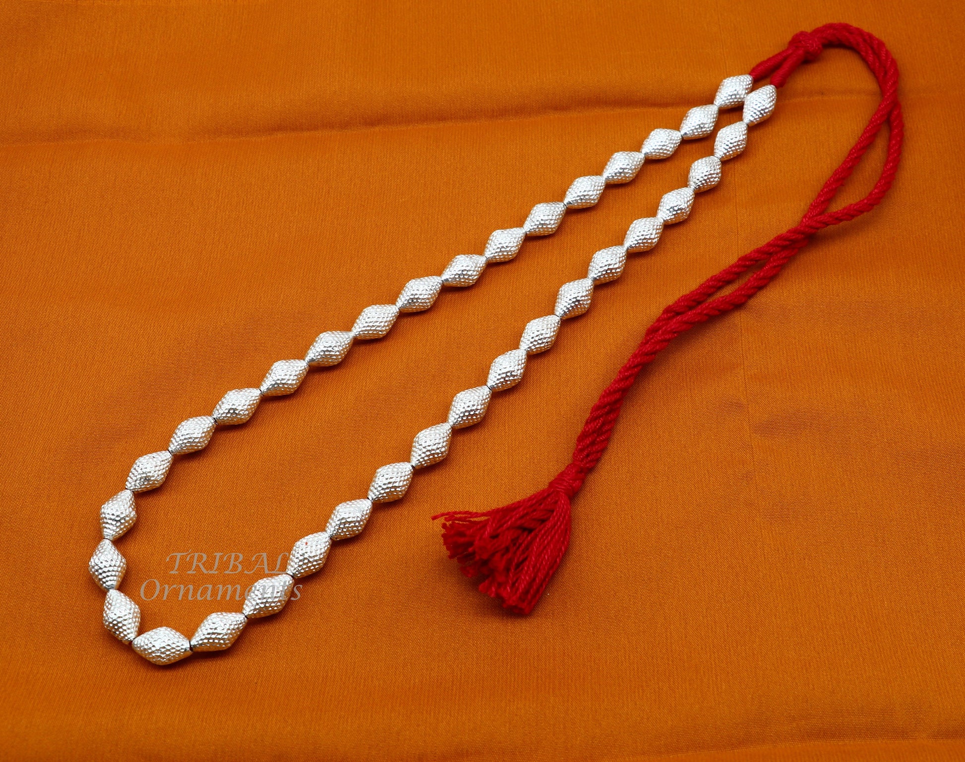 Traditional design handmade sterling silver beads necklace adjustable chain fabulous tribal necklace belly dance ethnic jewelry set494 - TRIBAL ORNAMENTS