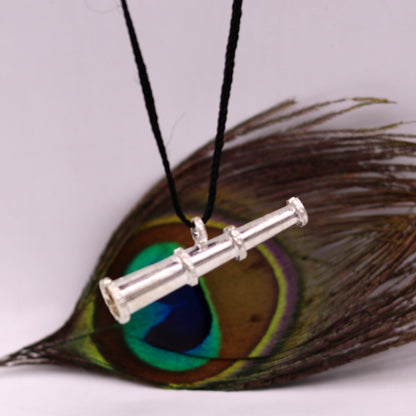 Sterling silver unisex pendant with traditional tribal design from Rajasthan, India, featuring antique-style tribal jewelry craftsmanship.
