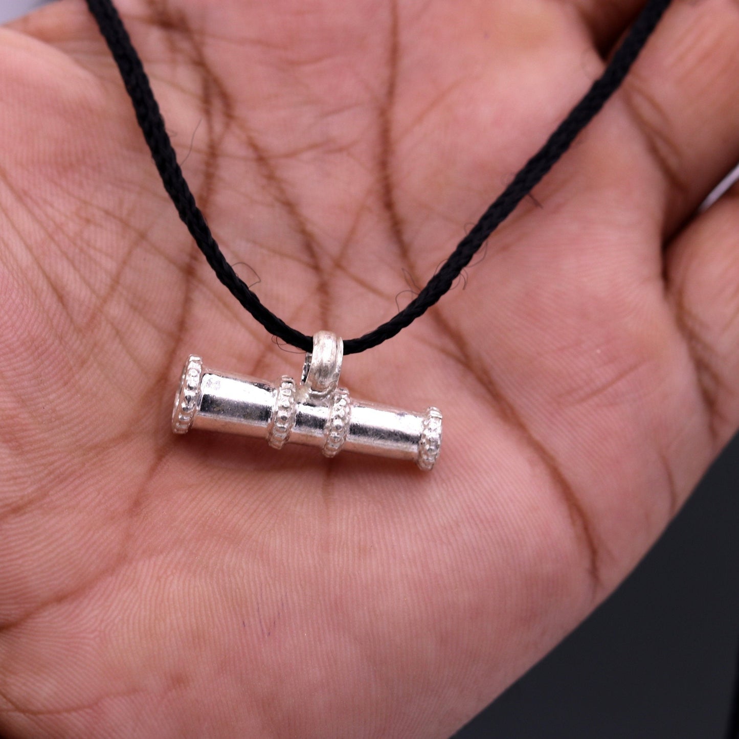 Traditional design Sterling silver antique style unisex pendant jewelry from rajasthan india nsp120 - TRIBAL ORNAMENTS