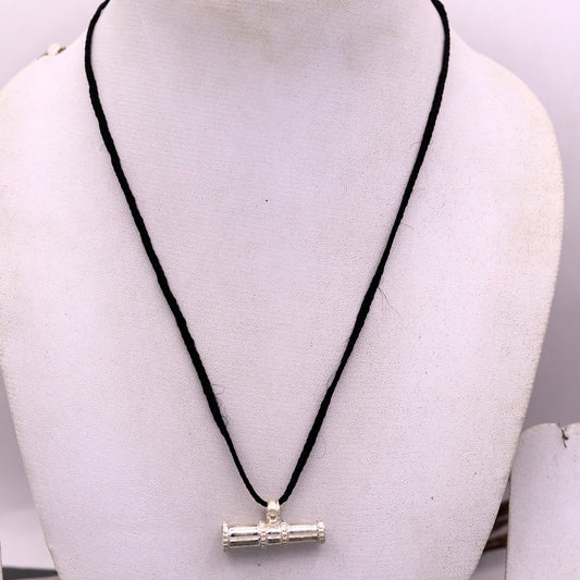 Traditional design Sterling silver antique style unisex pendant jewelry from rajasthan india nsp120 - TRIBAL ORNAMENTS