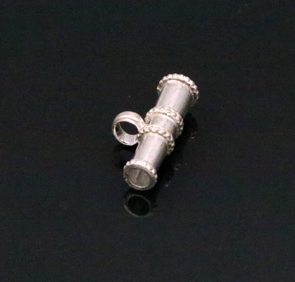 Traditional tribal-style sterling silver pendant from Rajasthan, unisex jewelry with antique design by Tribal Ornaments.
