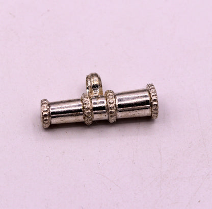 Sterling silver traditional tribal pendant jewelry from Rajasthan, India, with antique-style unisex design by TRIBAL ORNAMENTS.