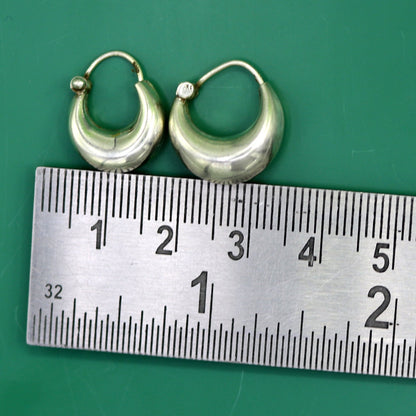 Handmade tribal-style 925 sterling silver hoops earrings with vintage ethnic design, perfect for tribal or belly dance jewelry.