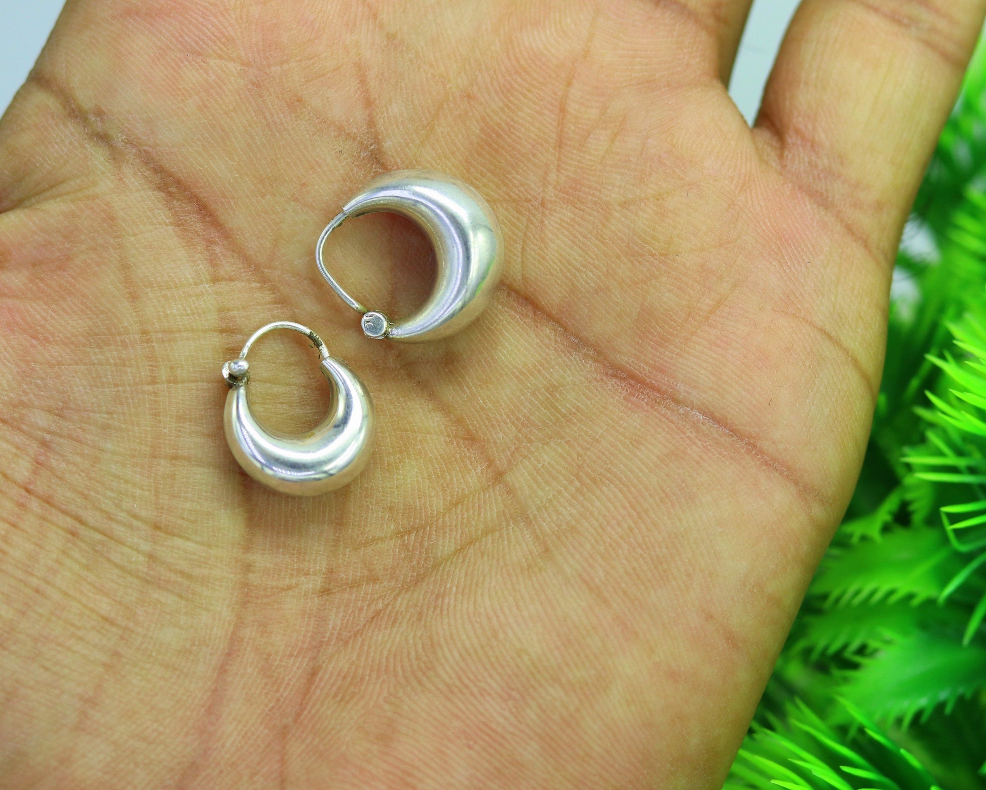 Traditional jewelry 925 sterling silver handmade vintage ethnic style hoops earrings kundal,ethnic pretty tribal belly dance jewelry s850 - TRIBAL ORNAMENTS