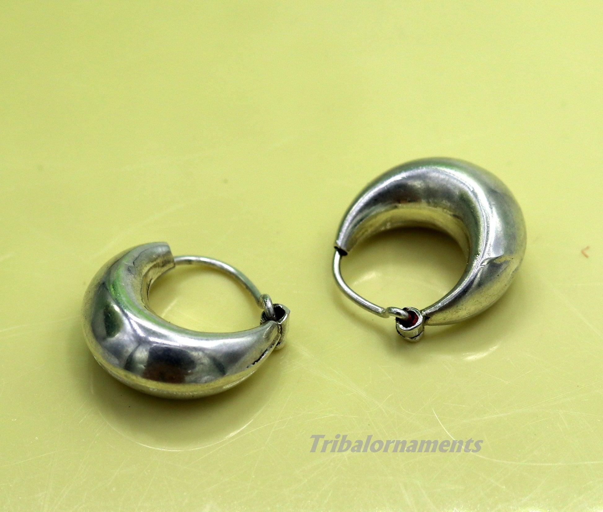 Traditional jewelry 925 sterling silver handmade vintage ethnic style hoops earrings kundal,ethnic pretty tribal belly dance jewelry s850 - TRIBAL ORNAMENTS