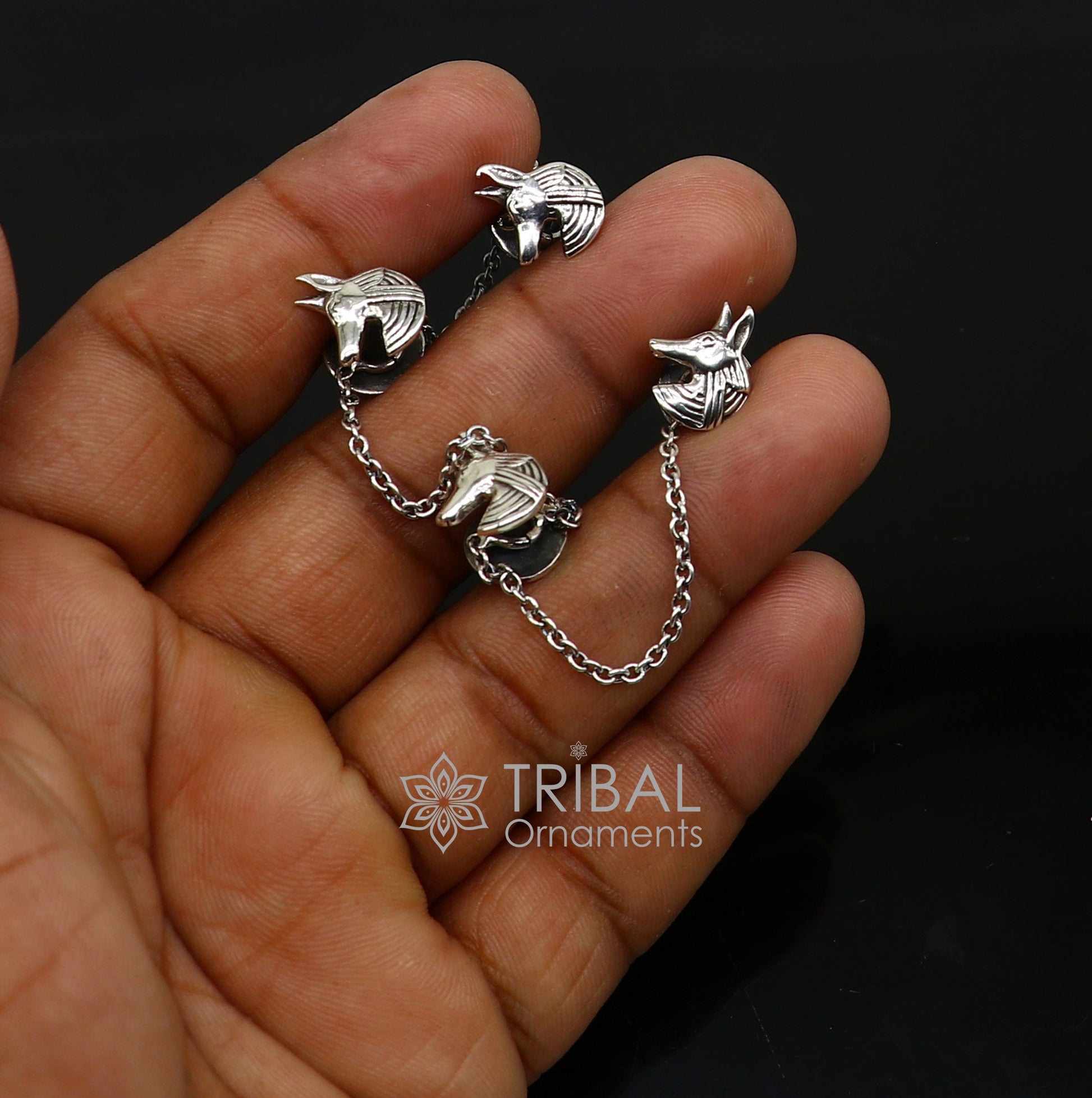 Ultimate Anibus design 925 Sterling Silver set of 4 kurta Buttons for Fashion Perfection, silver cufflinks, cultural trendy jewelry btn45 - TRIBAL ORNAMENTS