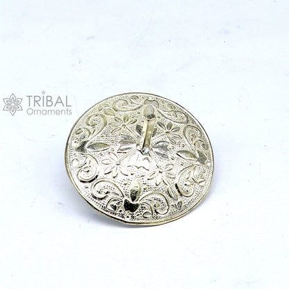 Handmade 925 sterling silver Firki or Lattu toy by Tribal Ornaments, designed for baby Krishna idols, crafted with intricate details.