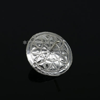 Handmade 925 sterling silver Firki toy for baby Krishna idols, crafted by Tribal Ornaments, featuring detailed silver craftsmanship.