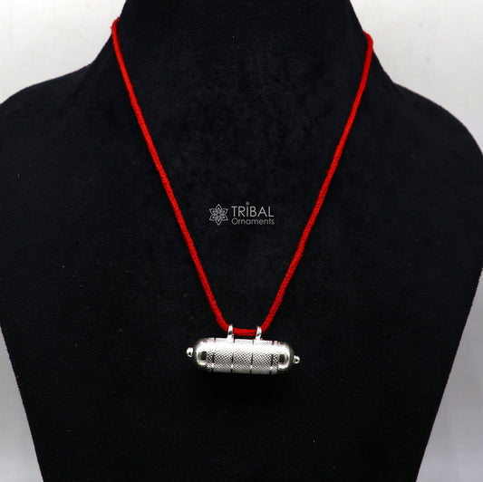 Unique sterling silver handmade gorgeous round shape vintage amulet box pendant, mantra box, silver tabiz , kavacham tribal jewelry nsp591 - TRIBAL ORNAMENTS