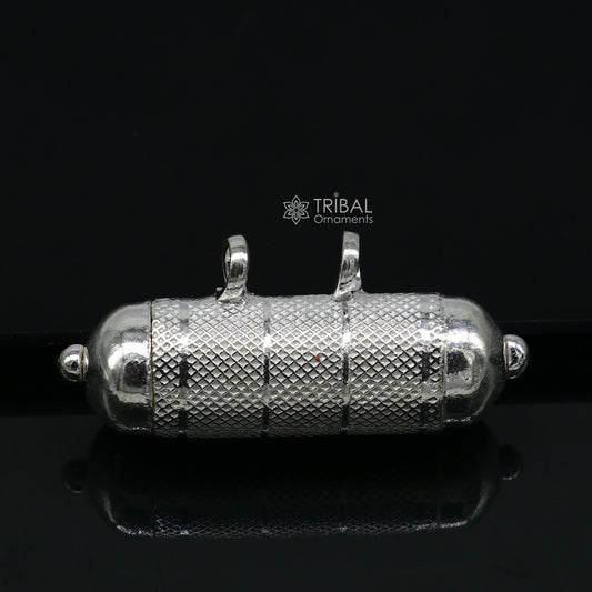 Unique sterling silver handmade gorgeous round shape vintage amulet box pendant, mantra box, silver tabiz , kavacham tribal jewelry nsp591 - TRIBAL ORNAMENTS