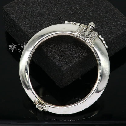 Unique vintage design 925 sterling silver vintage plain design handmade bangle bracelet kada cuff bracelet ethnic Banjara jewelry nsk732 - TRIBAL ORNAMENTS