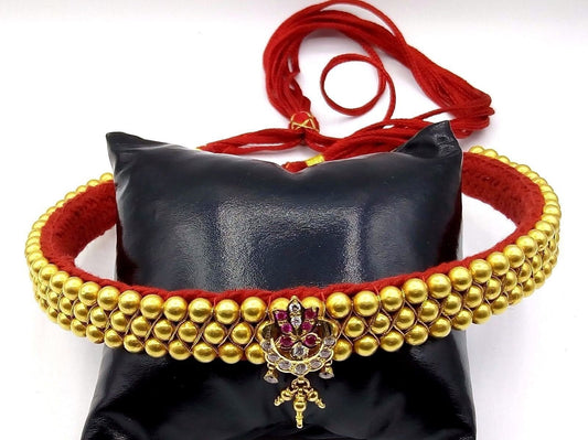 Vintage 22karat yellow gold handmade beads or ball studded fabulous necklace rajasthan tribal jewelry for women's gifting - TRIBAL ORNAMENTS