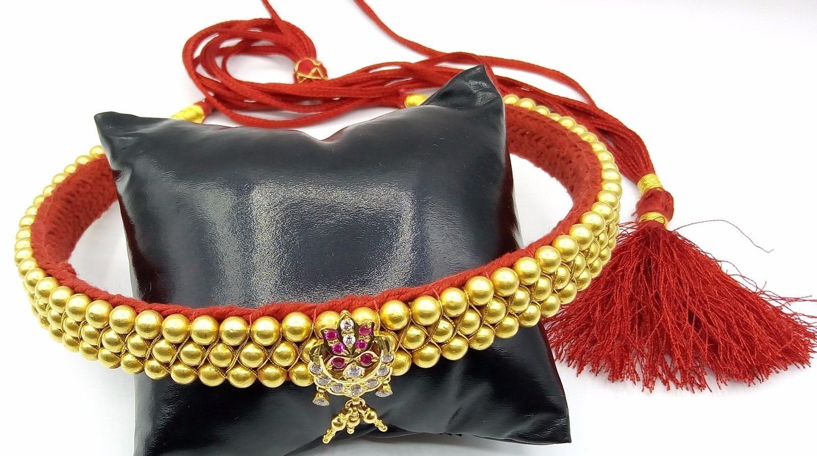 Vintage 22karat yellow gold handmade beads or ball studded fabulous necklace rajasthan tribal jewelry for women's gifting - TRIBAL ORNAMENTS