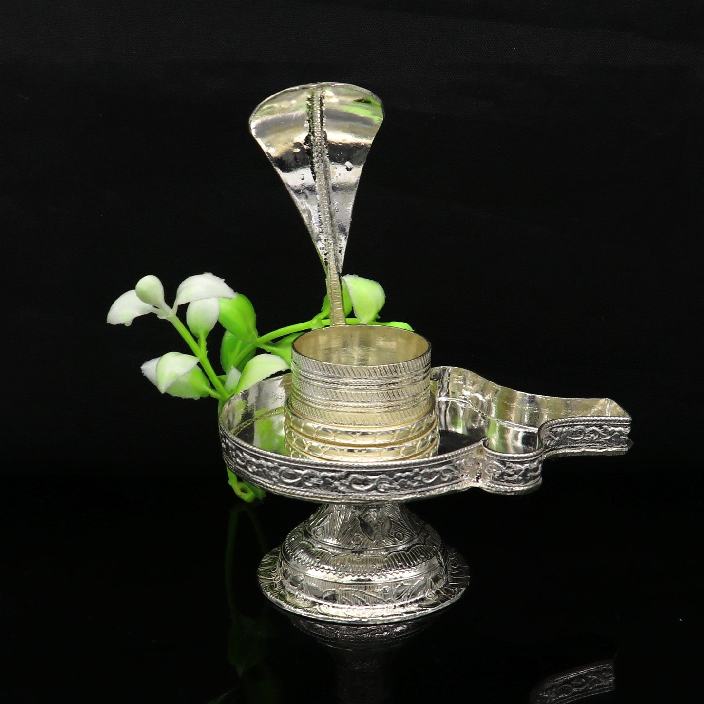 Vintage 925 solid silver lord shiva lingam stand/jalheri, use for put shiva lingam,home temple Article, awesome handmade article su169 - TRIBAL ORNAMENTS