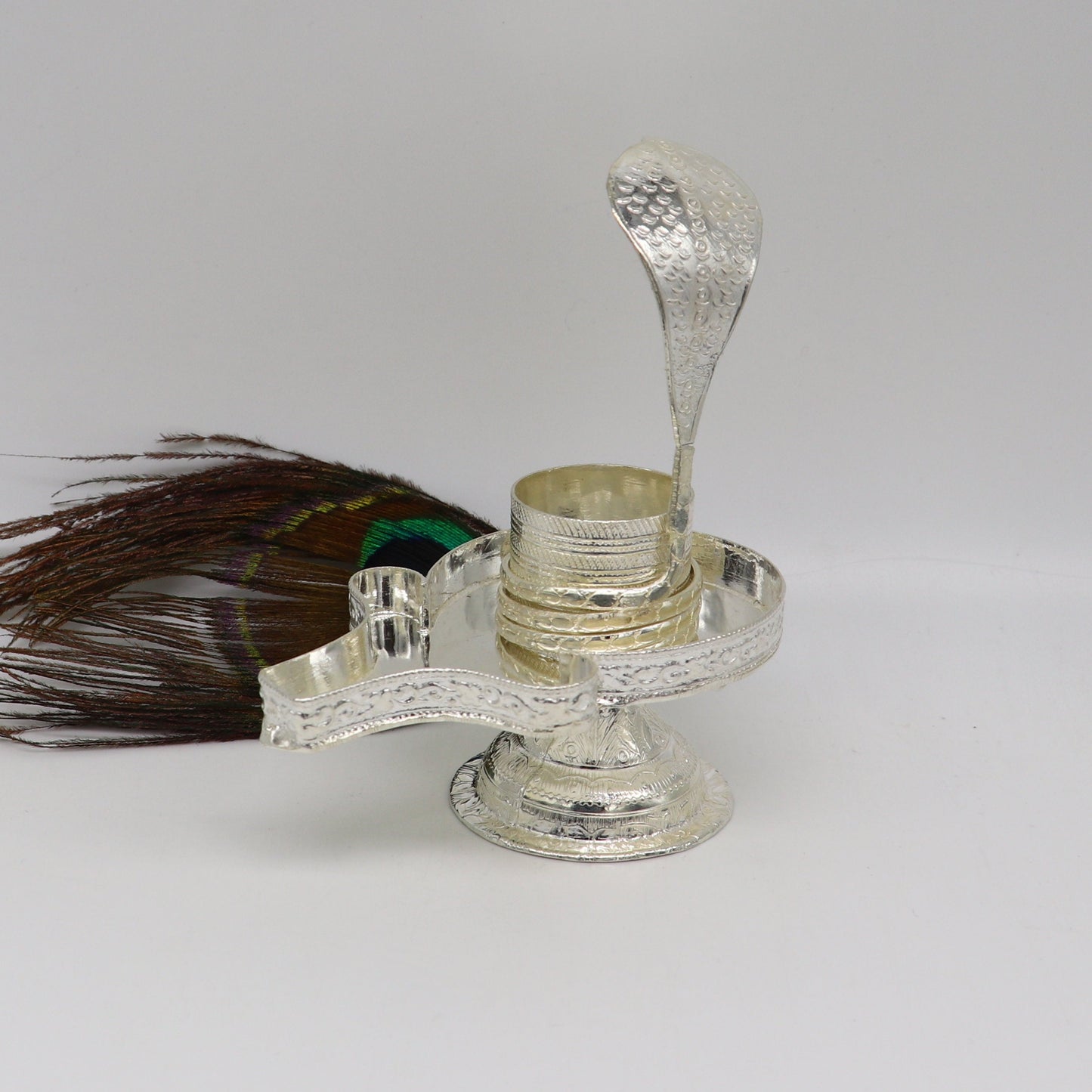 Vintage 925 solid silver lord shiva lingam stand/jalheri, use for put shiva lingam,home temple Article, awesome handmade article su169 - TRIBAL ORNAMENTS