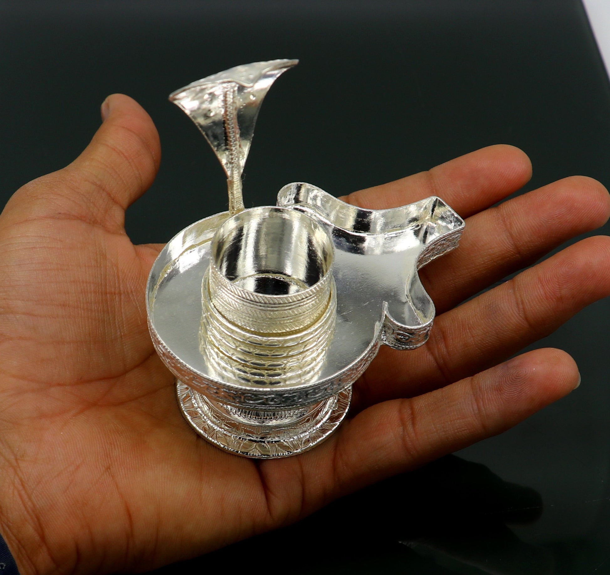 Vintage 925 solid silver lord shiva lingam stand/jalheri, use for put shiva lingam,home temple Article, awesome handmade article su169 - TRIBAL ORNAMENTS