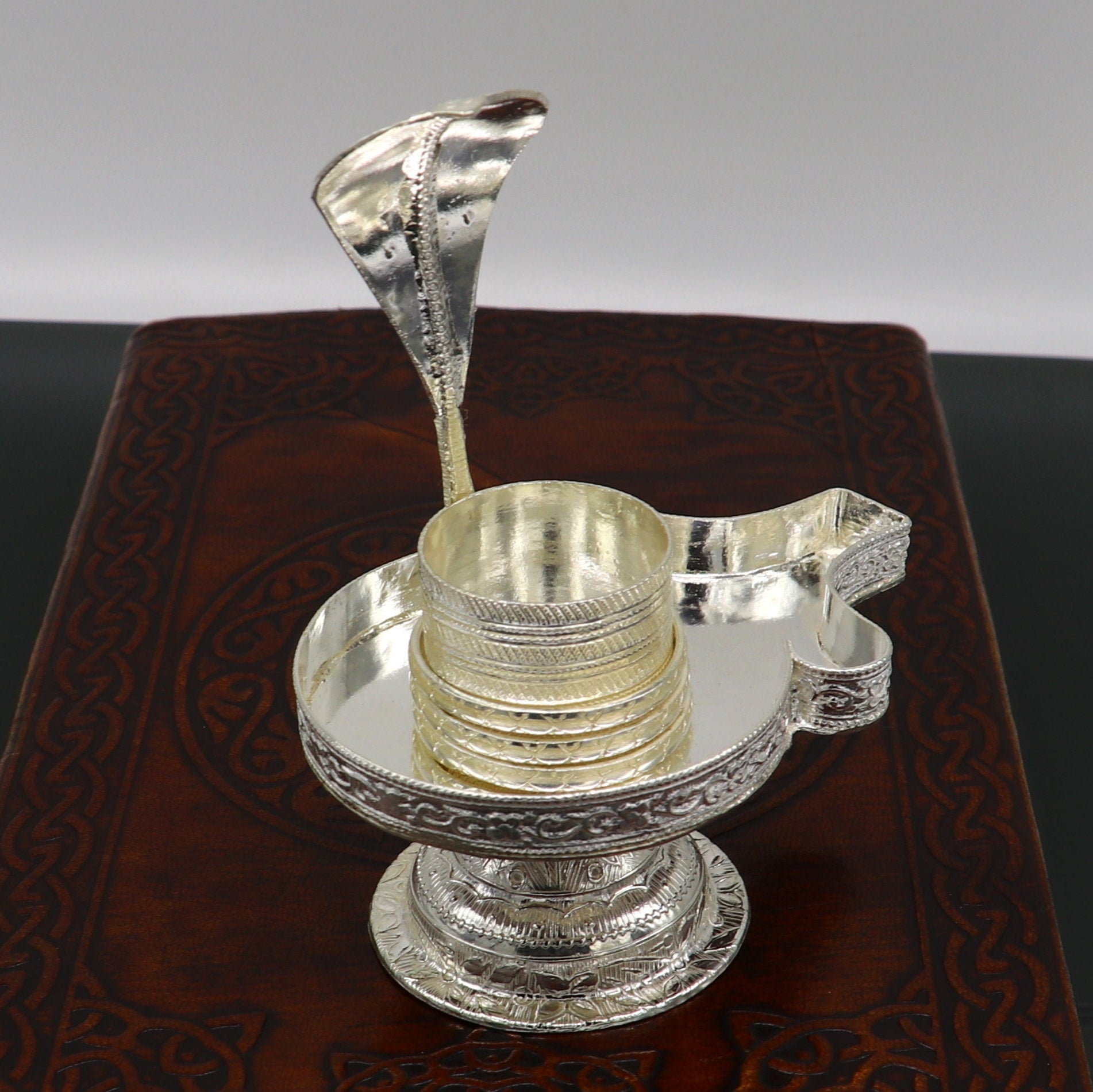 Vintage 925 solid silver lord shiva lingam stand/jalheri, use for put shiva lingam,home temple Article, awesome handmade article su169 - TRIBAL ORNAMENTS