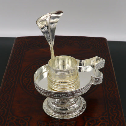 Vintage 925 solid silver lord shiva lingam stand/jalheri, use for put shiva lingam,home temple Article, awesome handmade article su169 - TRIBAL ORNAMENTS