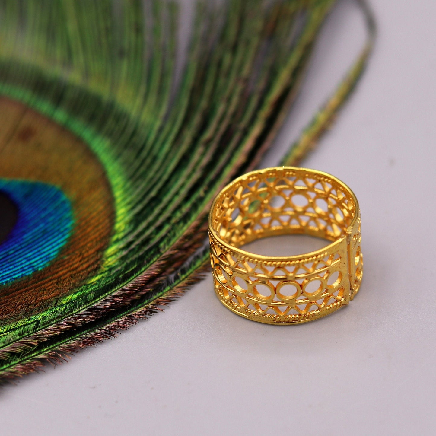 Vintage antique design 20 karat yellow gold handmade fabulous Toe ring pair excellent wedding anniversary jewelry from india - TRIBAL ORNAMENTS