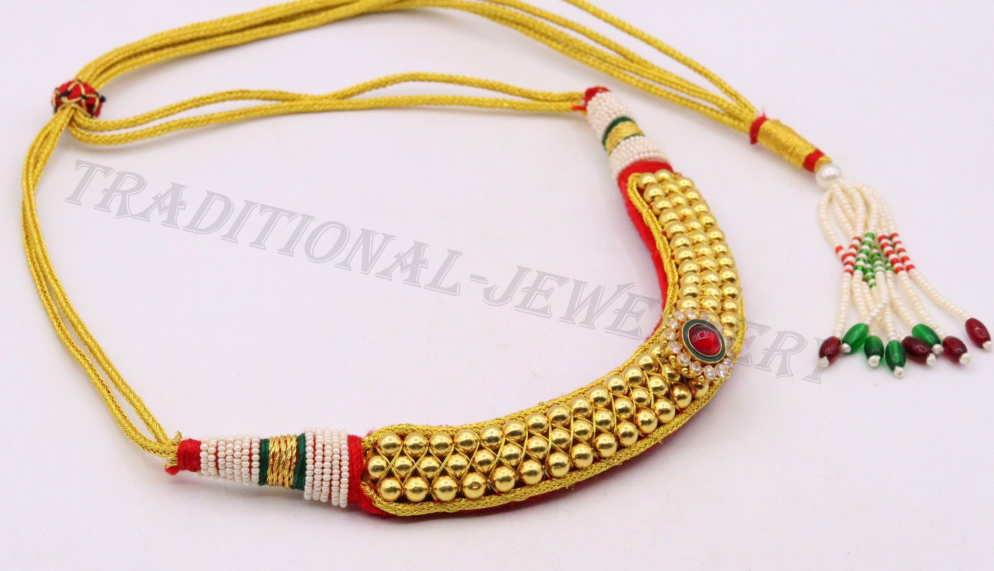 Vintage antique design 22kt gold handmade beads tribal necklace choker gorgeous women's wedding party jewelry set51 - TRIBAL ORNAMENTS