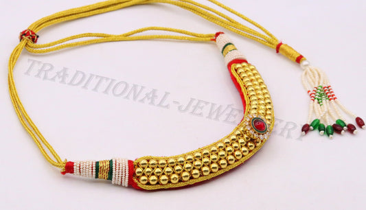 Vintage antique design 22kt gold handmade beads tribal necklace choker gorgeous women's wedding party jewelry set51 - TRIBAL ORNAMENTS