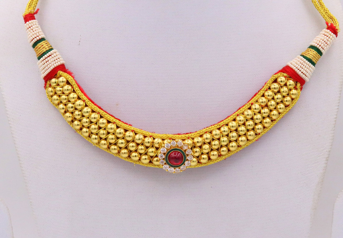 Vintage antique design 22kt gold handmade beads tribal necklace choker gorgeous women's wedding party jewelry set51 - TRIBAL ORNAMENTS