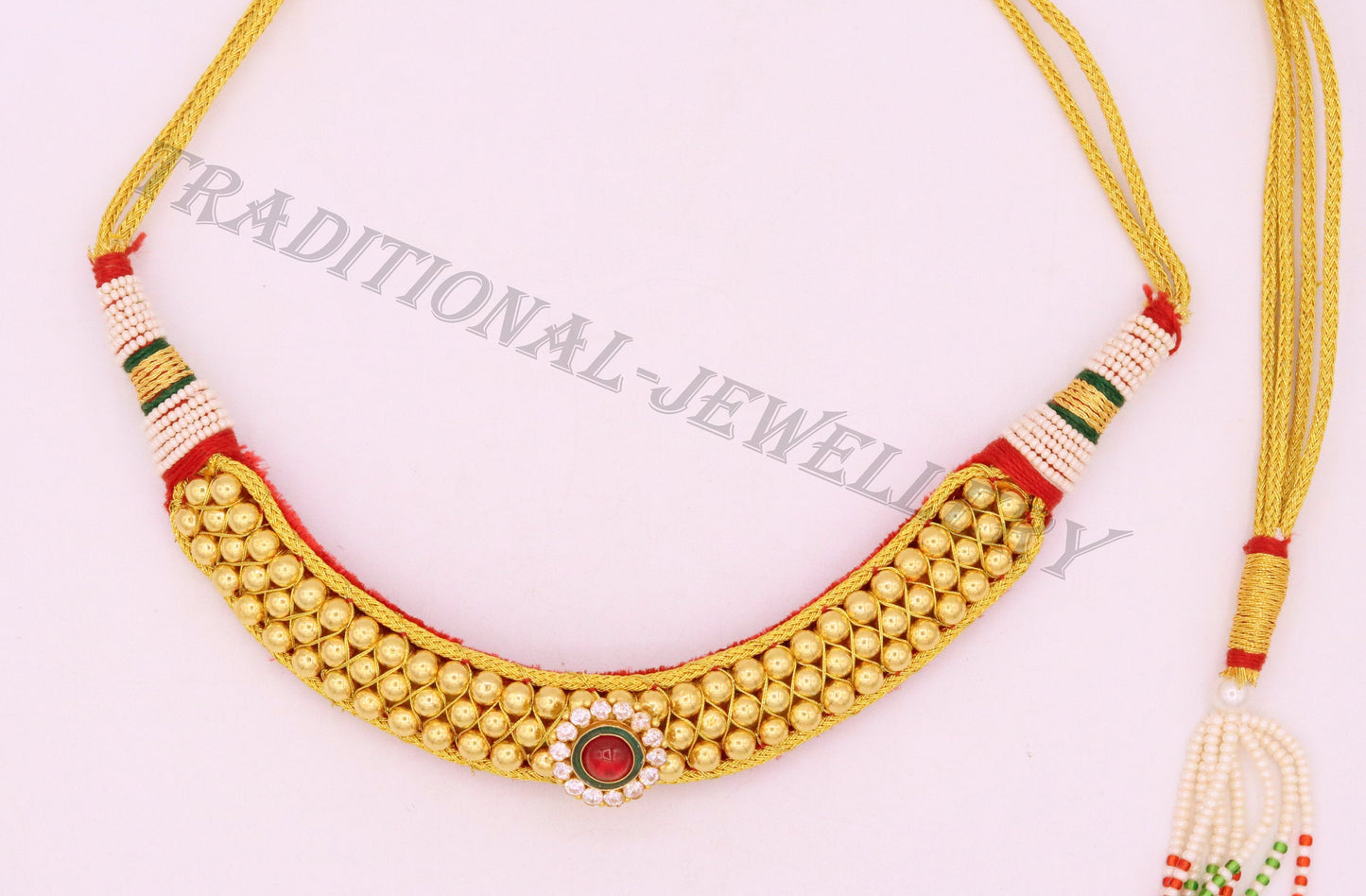 Vintage antique design 22kt gold handmade beads tribal necklace choker gorgeous women's wedding party jewelry set51 - TRIBAL ORNAMENTS