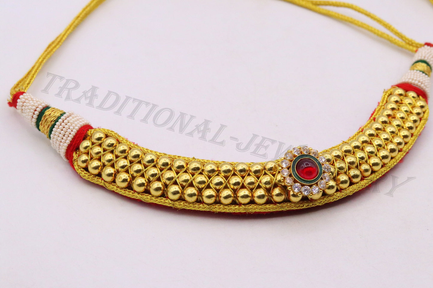 Vintage antique design 22kt gold handmade beads tribal necklace choker gorgeous women's wedding party jewelry set51 - TRIBAL ORNAMENTS