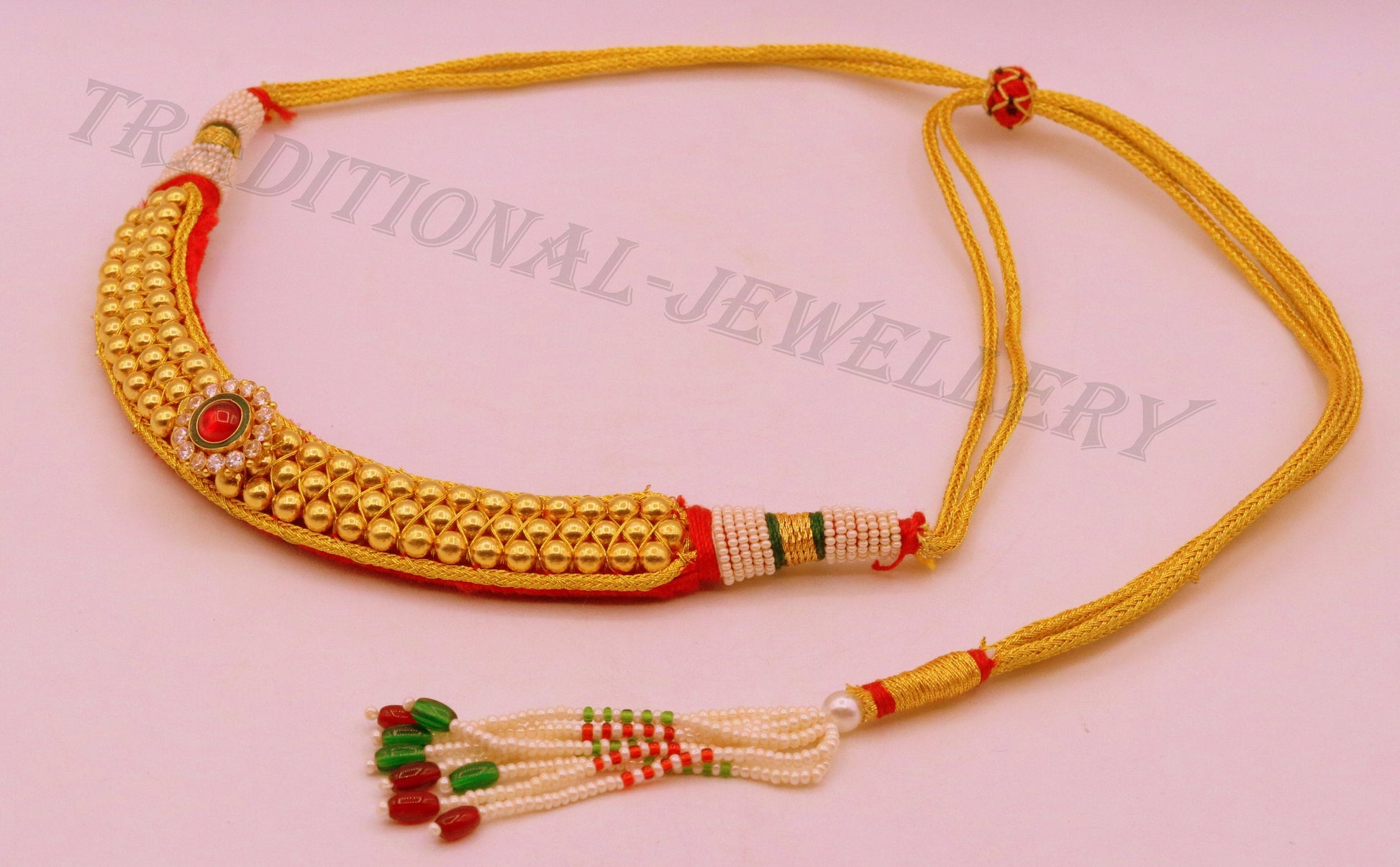 Vintage antique design 22kt gold handmade beads tribal necklace choker gorgeous women's wedding party jewelry set51 - TRIBAL ORNAMENTS