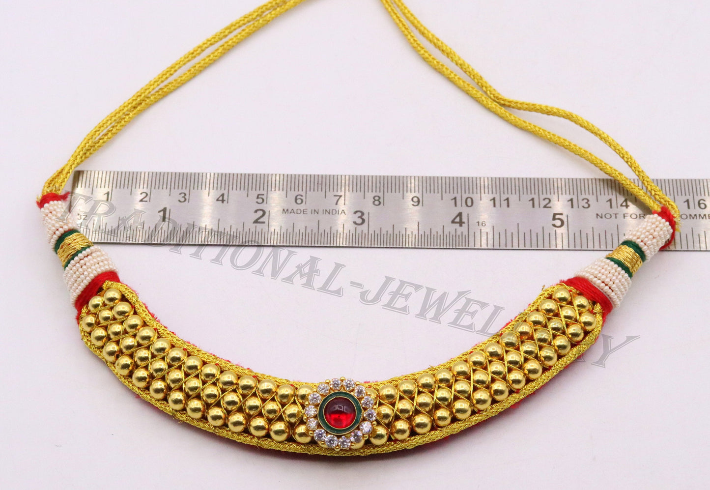 Vintage antique design 22kt gold handmade beads tribal necklace choker gorgeous women's wedding party jewelry set51 - TRIBAL ORNAMENTS