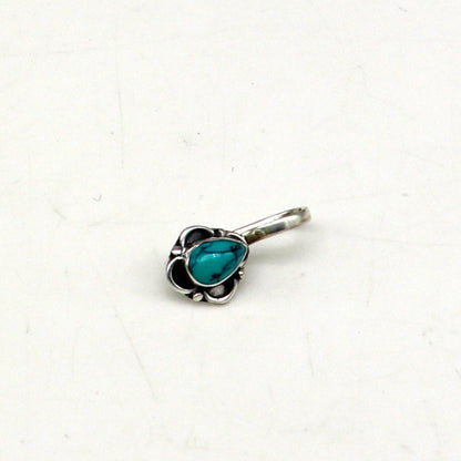 Vintage antique design 925 sterling silver customized single stone oxidized nose pin, nose plug, clip on nose pin, fabulous party wear np107 - TRIBAL ORNAMENTS