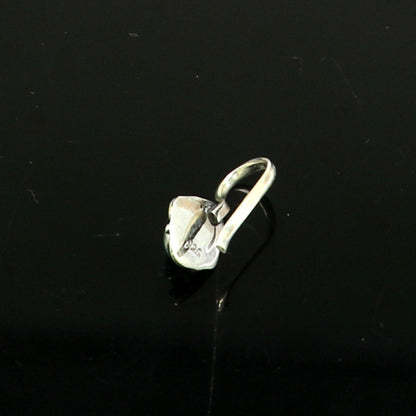 Vintage antique design 925 sterling silver customized single stone oxidized nose pin, nose plug, clip on nose pin, fabulous party wear np107 - TRIBAL ORNAMENTS