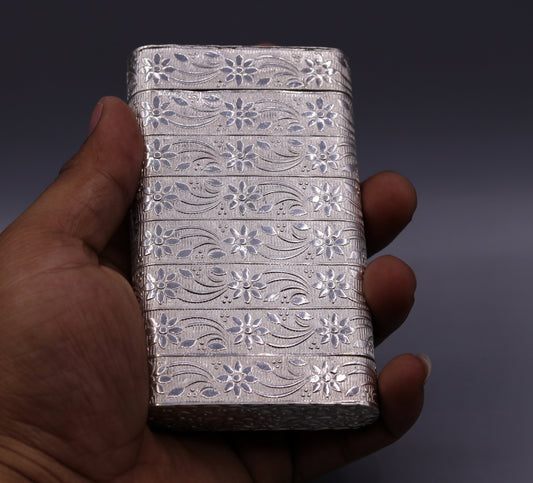 Vintage antique design 925 sterling silver handmade trinket box excellent casket cigar box jewelry for royal jewelry trnk27 - TRIBAL ORNAMENTS