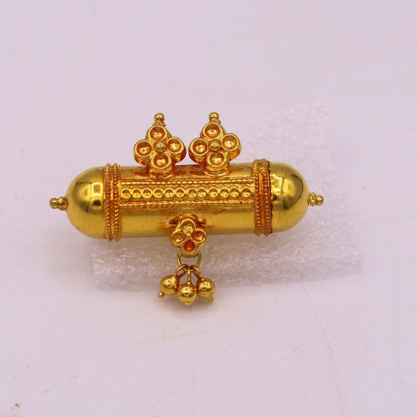 Vintage antique design handmade 20karat yellow gold amulet pendant with fabulous hanging bells excellent women's girl's jewelry from india - TRIBAL ORNAMENTS