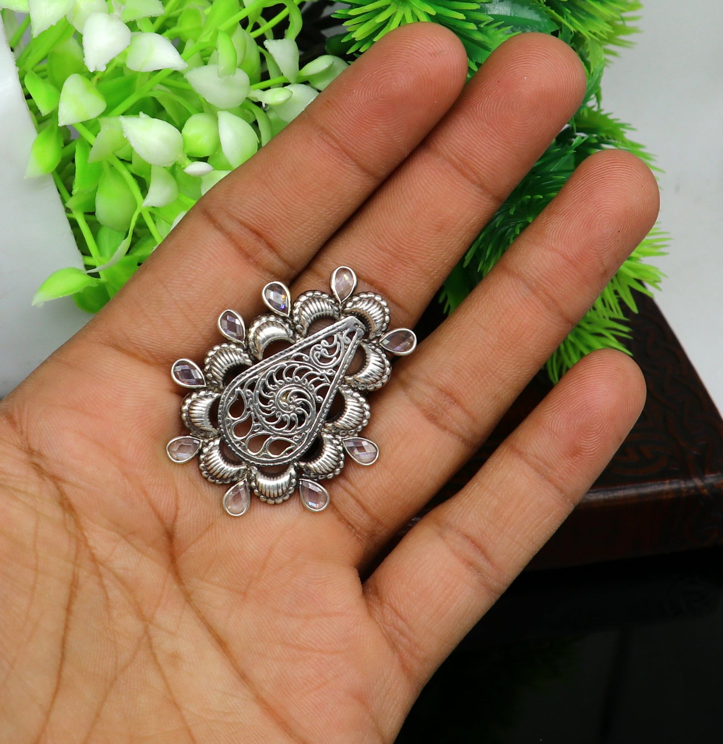 Vintage antique design handmade 925 sterling silver gorgeous charm ring adjustable band,stylish gifting stone work tribal jewelry ring245 - TRIBAL ORNAMENTS