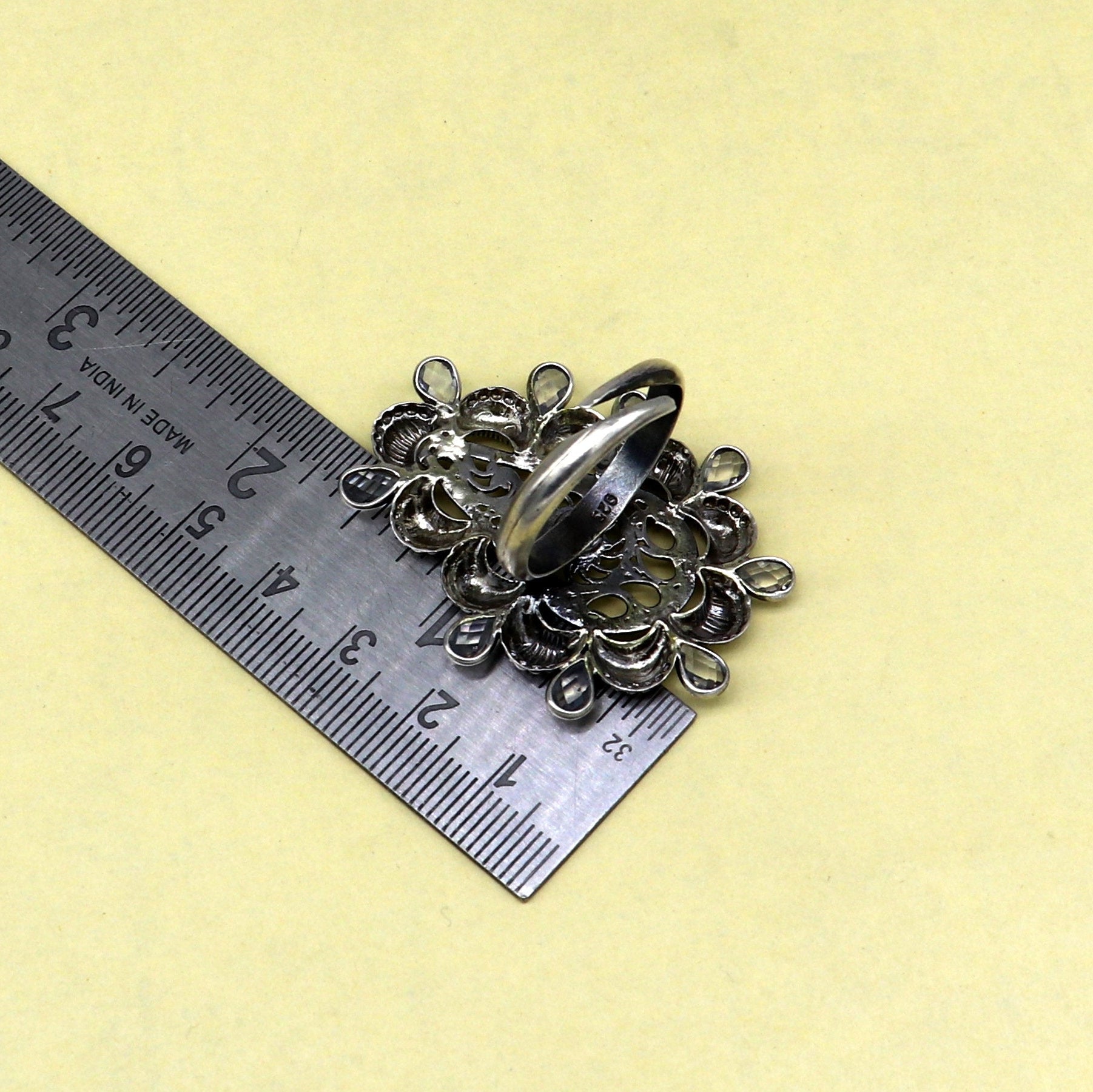 Vintage antique design handmade 925 sterling silver gorgeous charm ring adjustable band,stylish gifting stone work tribal jewelry ring245 - TRIBAL ORNAMENTS