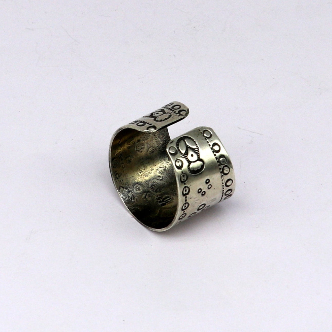 Vintage antique design handmade 925 sterling silver gorgeous charm ring adjustable band, stylish gifting stone work tribal jewelry ring247 - TRIBAL ORNAMENTS