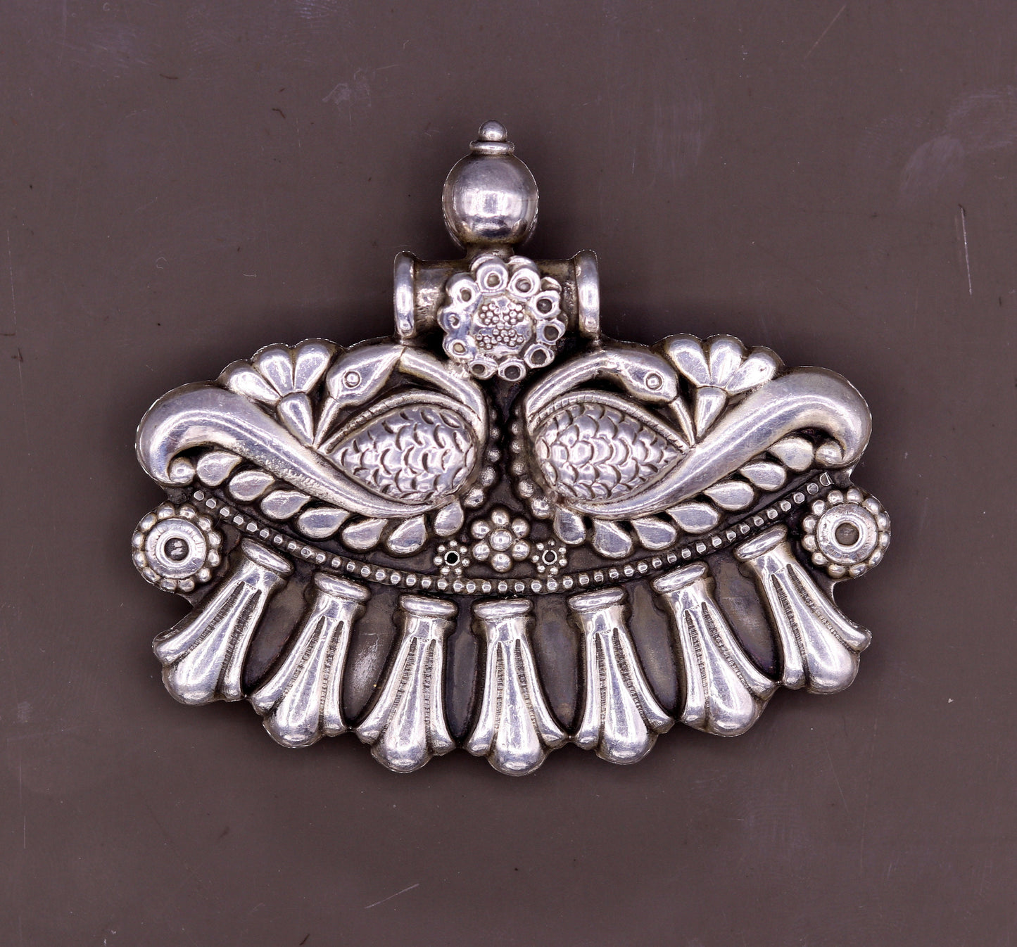 Vintage antique design handmade 925 sterling silver gorgeous design peacock pendant ethnic tribal jewelry from India nsp247 - TRIBAL ORNAMENTS