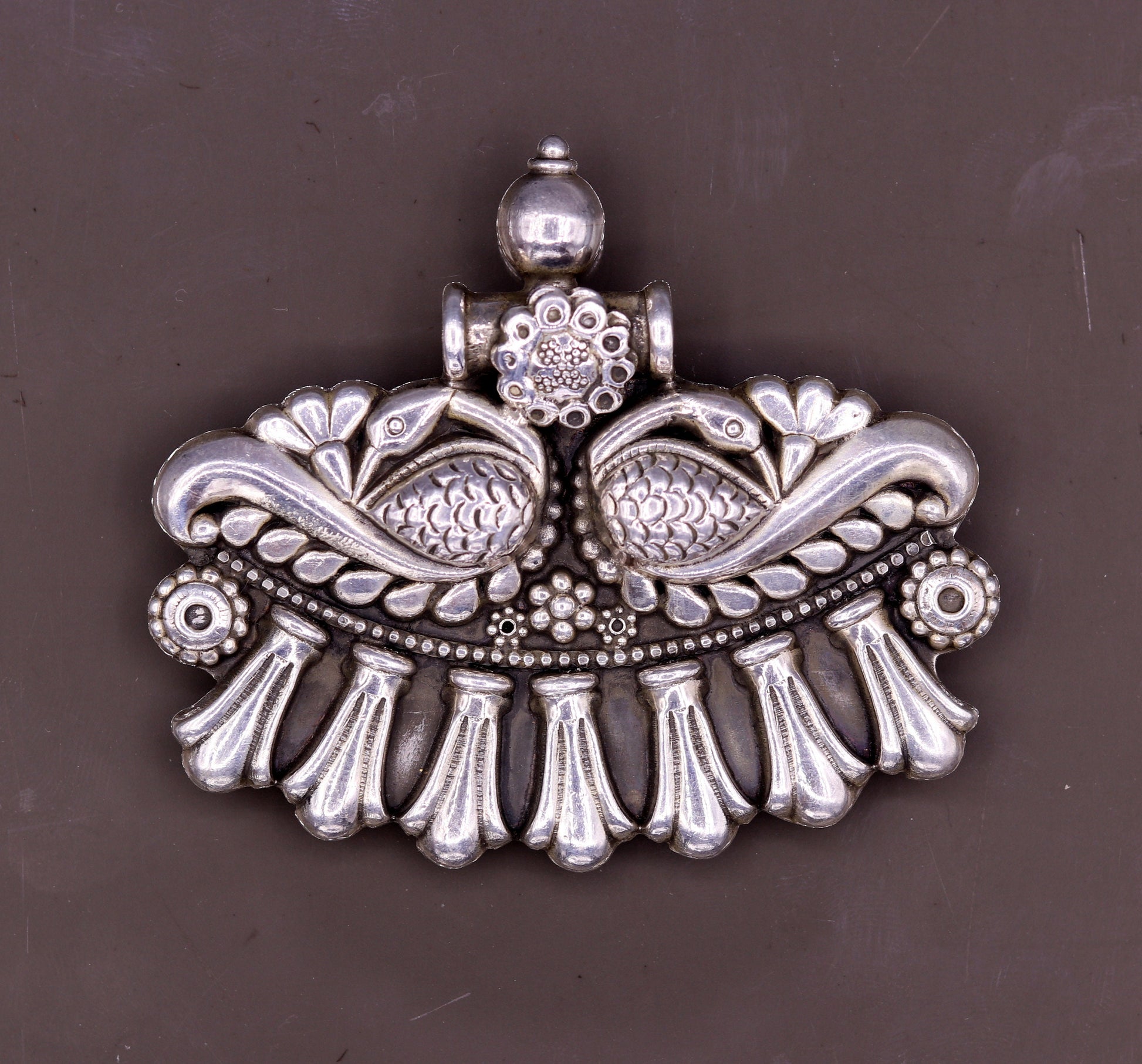 Vintage antique design handmade 925 sterling silver gorgeous design peacock pendant ethnic tribal jewelry from India nsp247 - TRIBAL ORNAMENTS