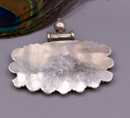 Vintage antique design handmade 925 sterling silver gorgeous design peacock pendant ethnic tribal jewelry from India nsp247 - TRIBAL ORNAMENTS