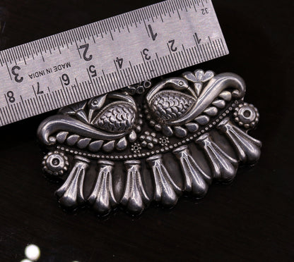 Vintage antique design handmade 925 sterling silver gorgeous design peacock pendant ethnic tribal jewelry from India nsp247 - TRIBAL ORNAMENTS