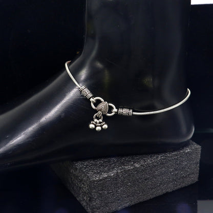 Vintage antique design handmade 925 sterling silver snake chain ankle bracelet, customized trendy foot jewelry by TRIBAL ORNAMENTS.