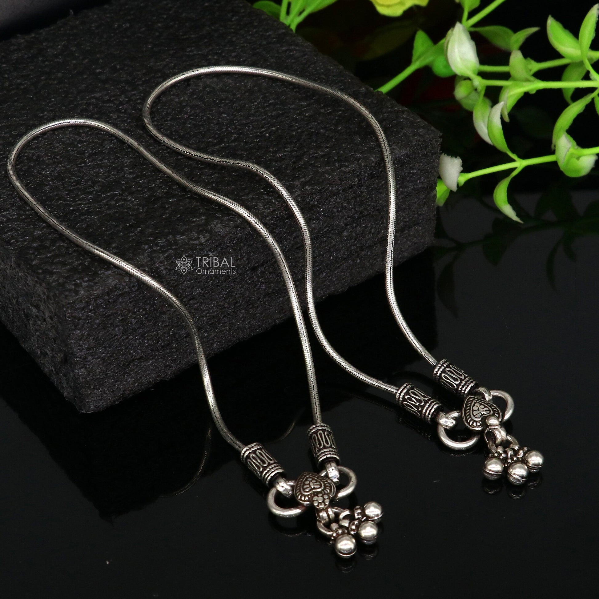 Vintage antique design handmade 925 sterling silver snake chain ankle bracelet, excellent customized trendy anklets foot bracelet ank594 - TRIBAL ORNAMENTS