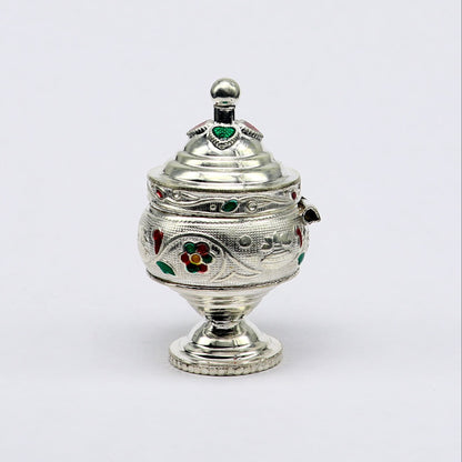Vintage antique design Solid silver handmade trinket box, God serving Prasad container box, Kumkum box, Sindur box, best brides gift stb125 - TRIBAL ORNAMENTS