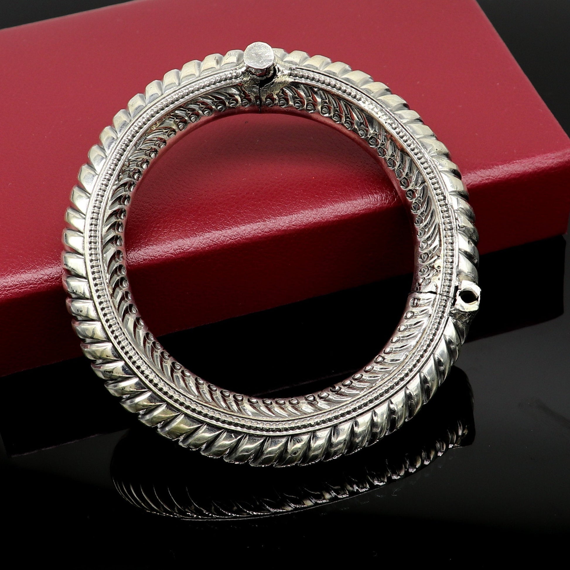 Vintage antique design Traditional Rajasthan tribal silver ankle kada foot bracelet, best brides ankle jewelry belly dance jewelry nsfk32 - TRIBAL ORNAMENTS