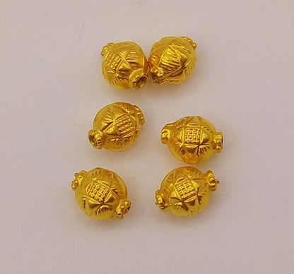 Vintage antique handmade loose beads in 22k yellow gold, tribal design, ideal for custom jewelry making, from TRIBAL ORNAMENTS.
