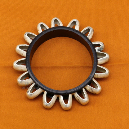 Vintage silver tribal bangle from TRIBAL ORNAMENTS featuring traditional Banjara jewelry style and intricate handmade design.