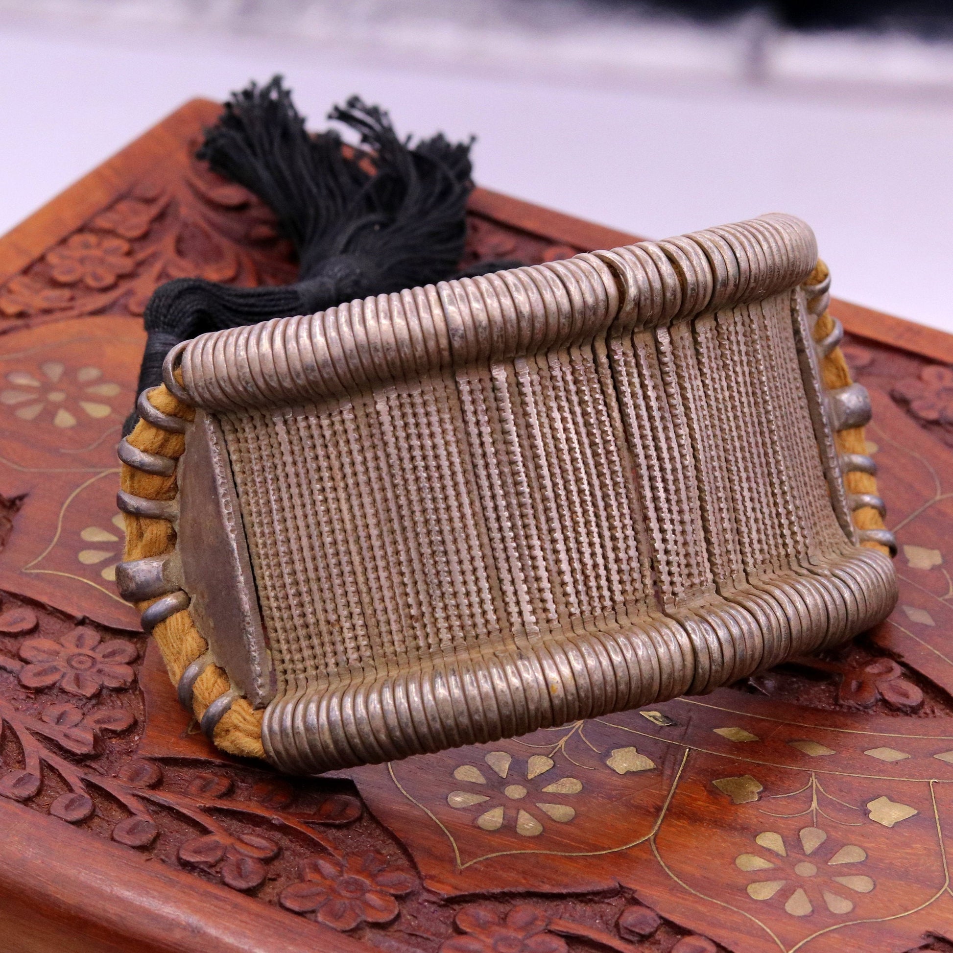 Vintage antique solid sterling silver traditional handcrafted old used cuff bracelet, armlet ,upper arm bracelet tribal jewelry india ocb08 - TRIBAL ORNAMENTS