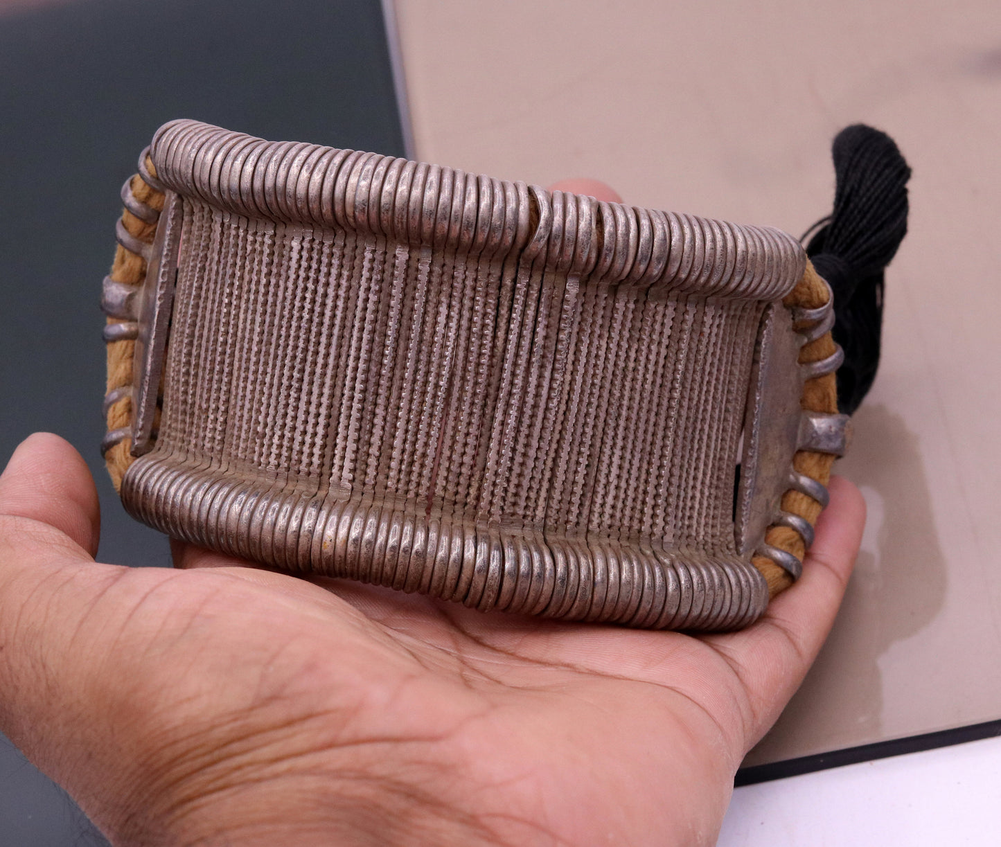 Vintage antique solid sterling silver traditional handcrafted old used cuff bracelet, armlet ,upper arm bracelet tribal jewelry india ocb08 - TRIBAL ORNAMENTS